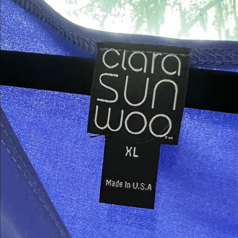 Clara Sun Woo Royal Blue Periwinkle Twist Detail Blouse - Picture 4 of 5